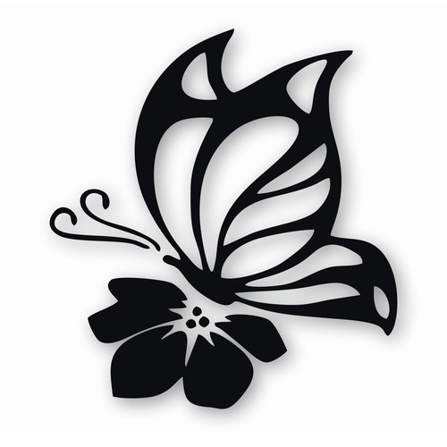 Farfalla fiore adesivo - farfalla,