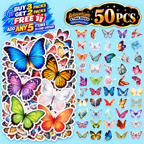50pz adesivi farfalla colorati - adesivi,