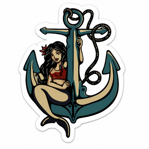 Adesivo sirena decalcomania - sirena,